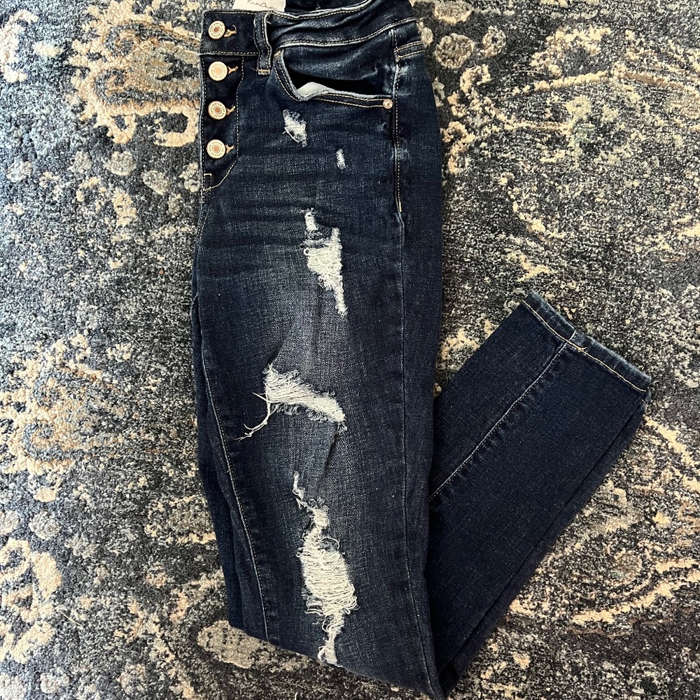 KanCan Ripped High-Rise buttons Jeans Sixe 5/26
